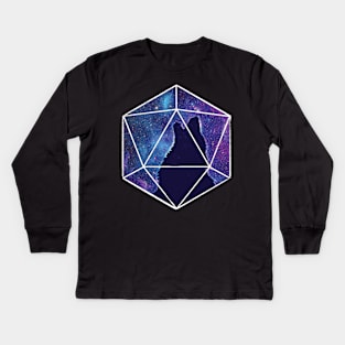 D20 Howling Wolf Soul Kids Long Sleeve T-Shirt